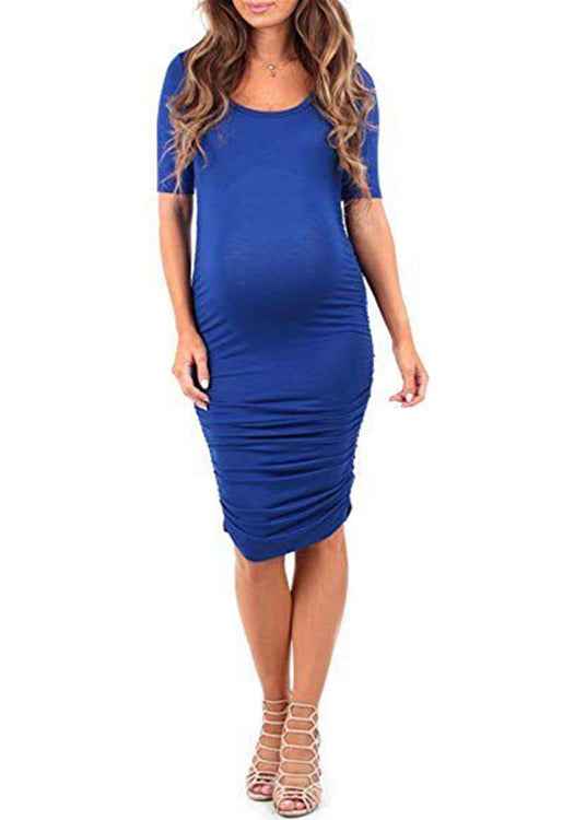 Garnet's Round Neck Hip-Hugging Maternity Dress — Image 4 | TG Clothing Co. LLC