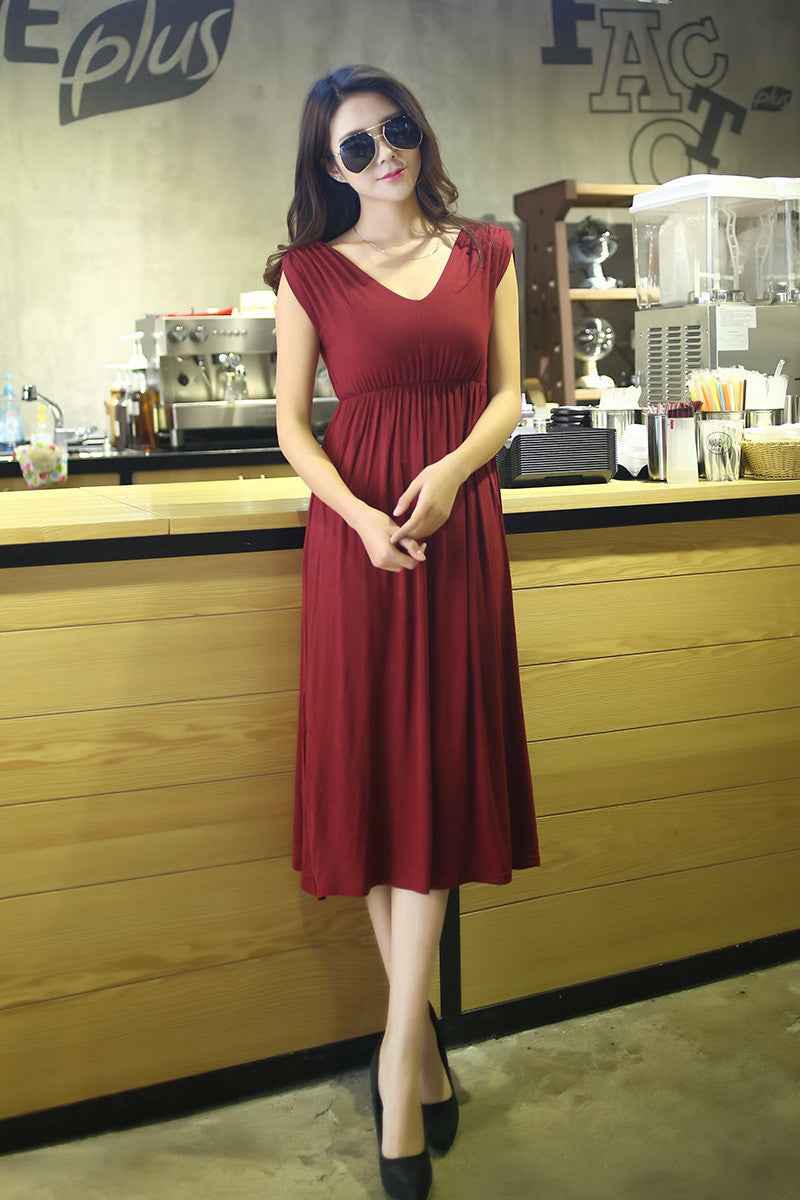 Dahlia's Stretch Modal V-Neck Photoshoot Dress — Image 5 | TG Clothing Co. LLC