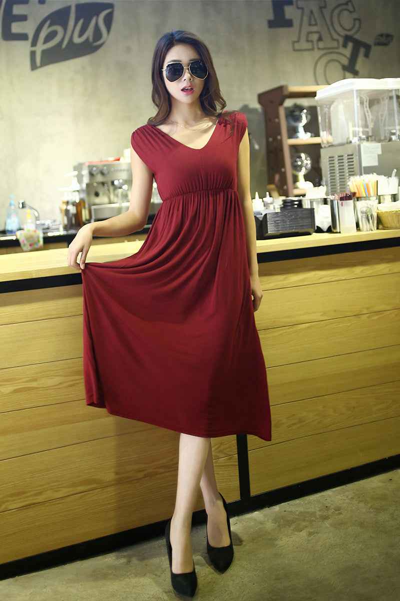 Dahlia's Stretch Modal V-Neck Photoshoot Dress — Image 2 | TG Clothing Co. LLC