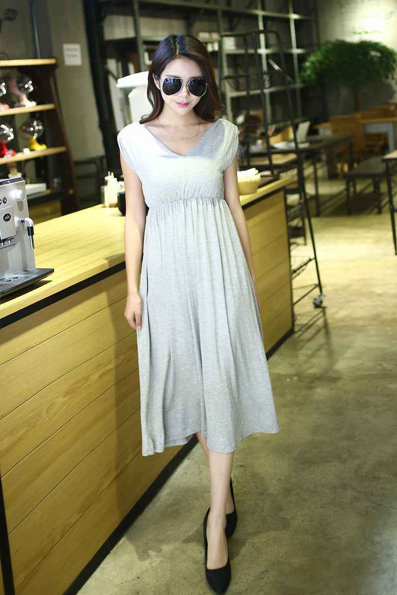 Dahlia's Stretch Modal V-Neck Photoshoot Dress — Image 3 | TG Clothing Co. LLC