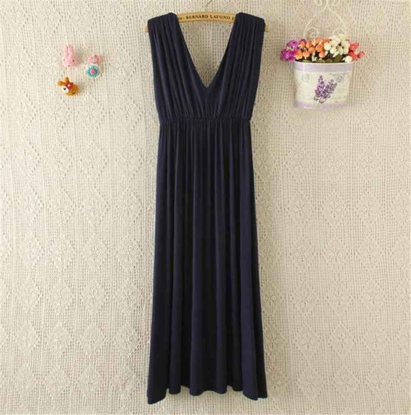 Dahlia's Stretch Modal V-Neck Photoshoot Dress — Image 9 | TG Clothing Co. LLC