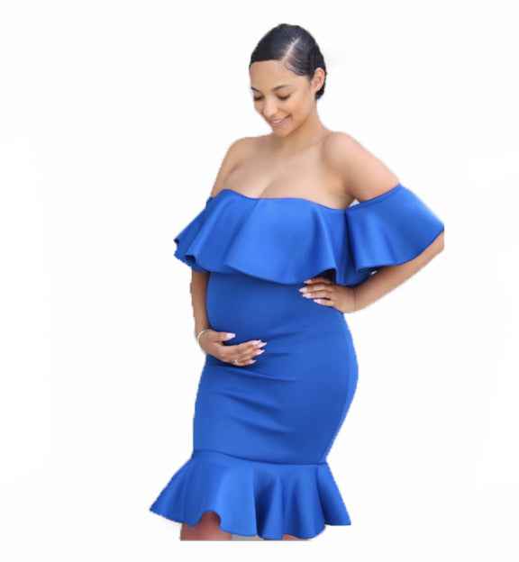 Petra's White Midi Maternity Dress — Image 1 | TG Clothing Co. LLC