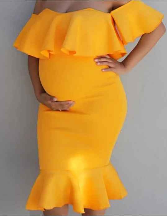 Petra's White Midi Maternity Dress — Image 2 | TG Clothing Co. LLC