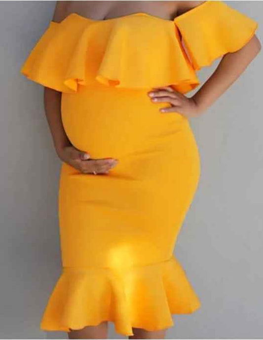 Petra's White Midi Maternity Dress — Image 2 | TG Clothing Co. LLC