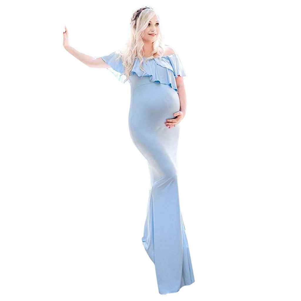 Aurelia's Ruffled Neck Trailing Dress — Image 5 | TG Clothing Co. LLC