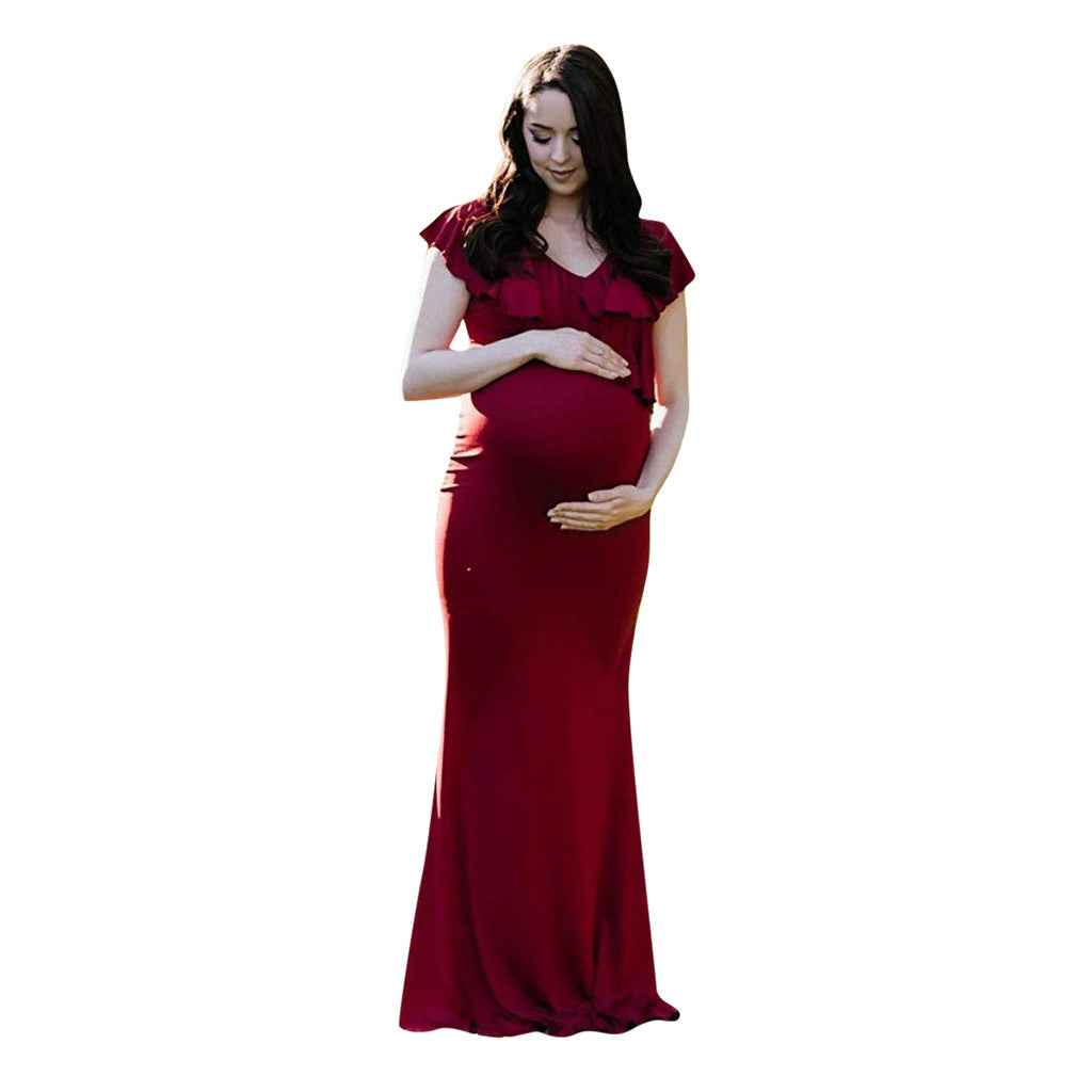 Aurelia's Ruffled Neck Trailing Dress — Image 7 | TG Clothing Co. LLC