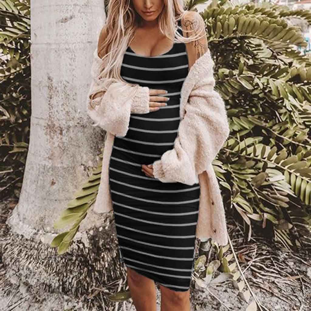 Topaz's Striped Maternity Vest Dress — Image 3 | TG Clothing Co. LLC