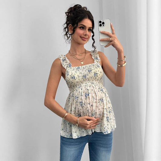 Sable's Printed Halter Maternity Top