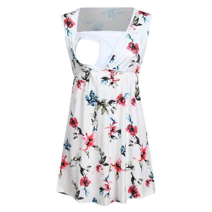 Marigold's Floral Print Maternity Vest Top — Image 4 | TG Clothing Co. LLC