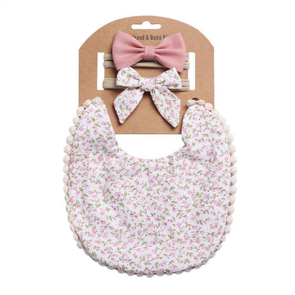 Quinby's Floral Bib & Headband Set | Baby Accessories, baby bib headband set - view 14 | TG Clothing Co. LLC