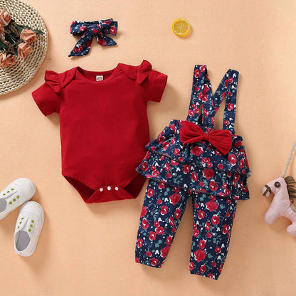 Calla's Floral Bow Set | Baby Clothing, baby girl fashion set - view 5 | TG Clothing Co. LLC
