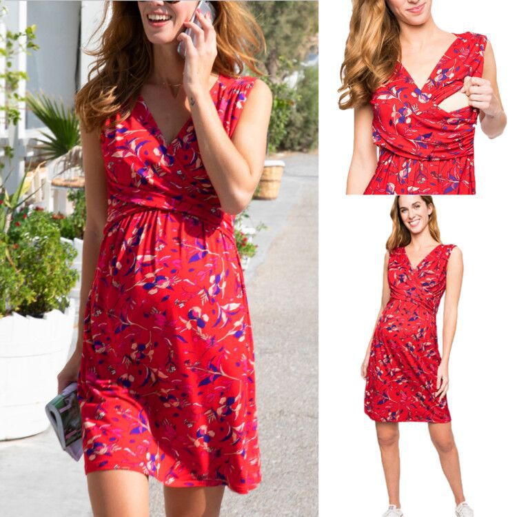 Sophia's V-Neck Maternity Dress — Image 1 | TG Clothing Co. LLC
