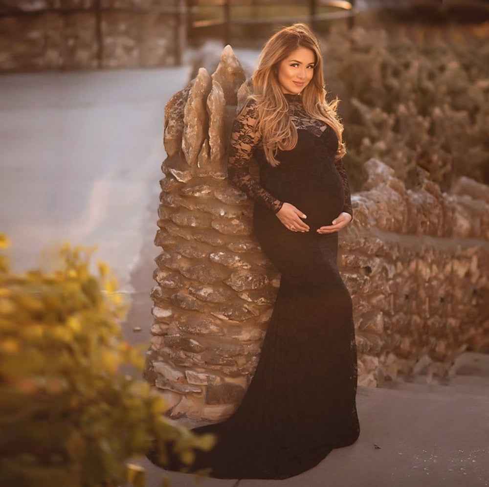 Seraphina's Lace Trailing Maternity Gown — Image 3 | TG Clothing Co. LLC