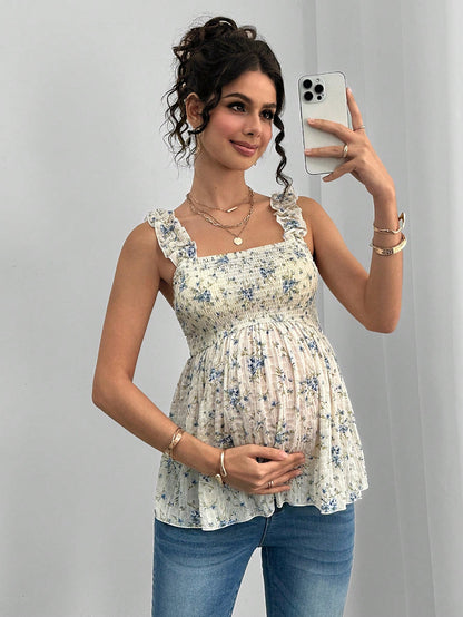 Sable's Printed Halter Maternity Top | Maternity Clothing, baby shower gift - view 6 | TG Clothing Co. LLC