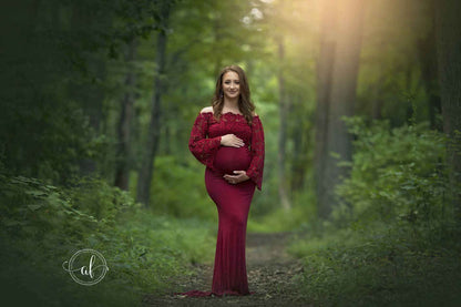 Genevieve's Off-Shoulder Lace Photoshoot Dress | Maternity Dress, baby shower dress - view 6 | TG Clothing Co. LLC