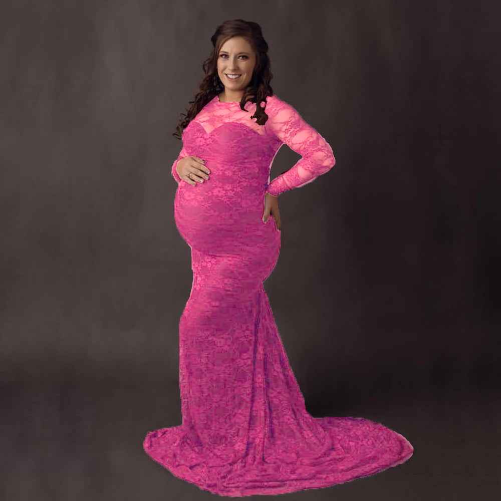 Seraphina's Lace Trailing Maternity Gown — Image 9 | TG Clothing Co. LLC