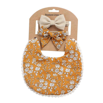 Quinby's Floral Bib & Headband Set | Baby Accessories, baby bib headband set - view 12 | TG Clothing Co. LLC