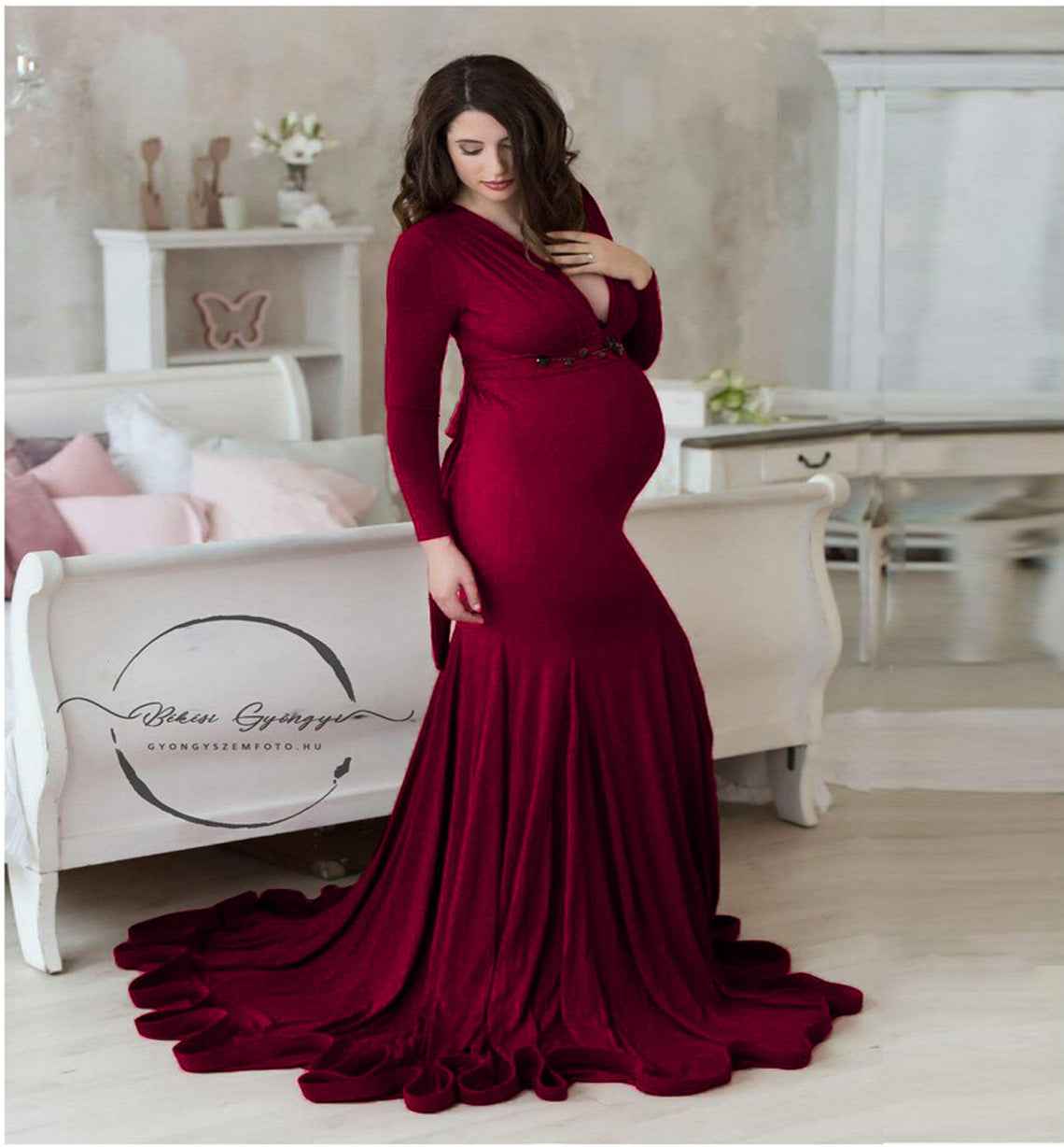 Isadora's V-Neck Mop Long Dress — Image 6 | TG Clothing Co. LLC