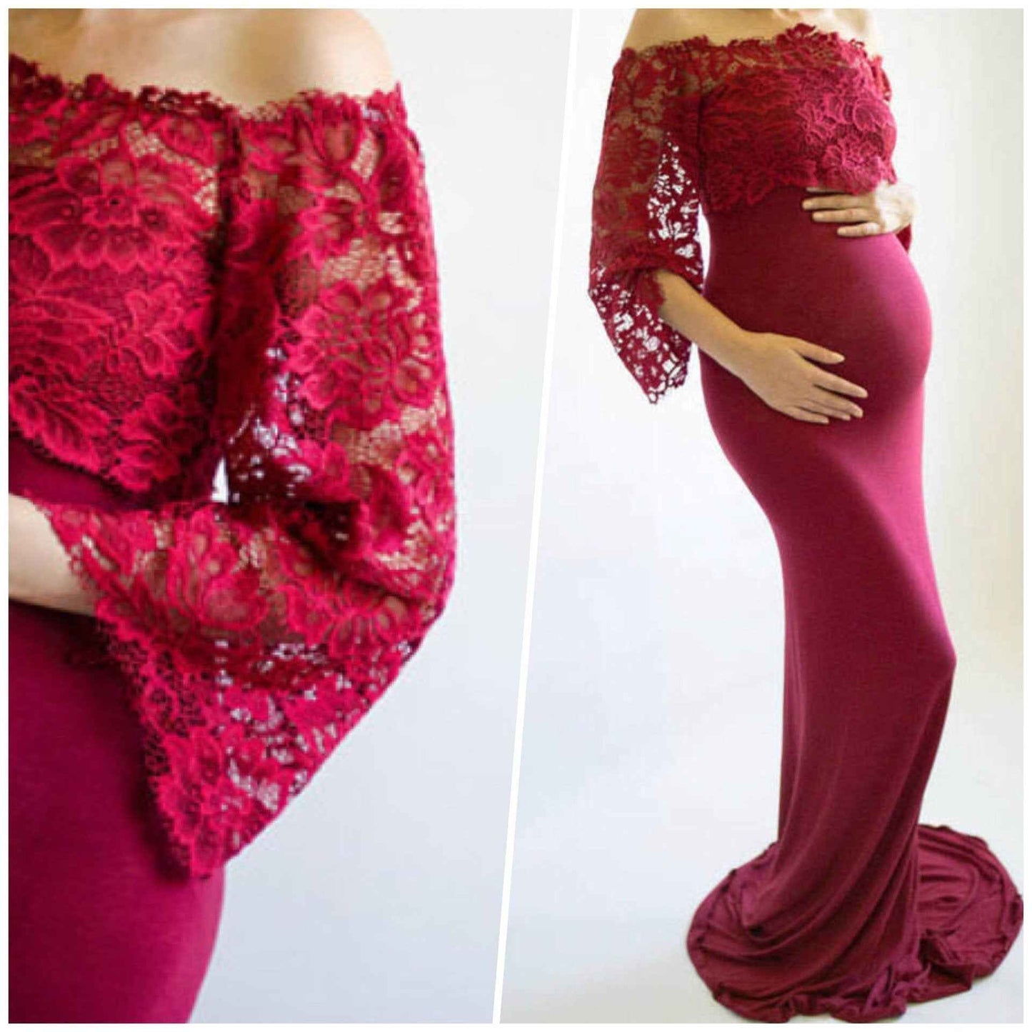 Genevieve's Off-Shoulder Lace Photoshoot Dress — Image 4 | TG Clothing Co. LLC
