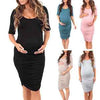 Garnet's Round Neck Hip-Hugging Maternity Dress | Maternity Dress, baby shower gift | TG Clothing Co. LLC