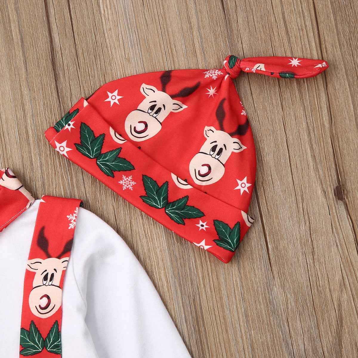 Diana's 3-Piece Newborn Baby Tops Romper Elk Pants Hat Set — Image 2 | TG Clothing Co. LLC