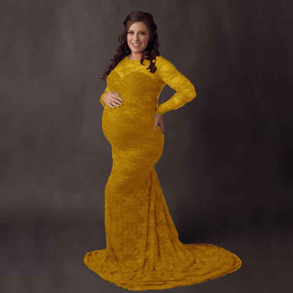 Seraphina's Lace Trailing Maternity Gown — Image 5 | TG Clothing Co. LLC