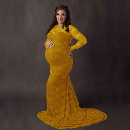 Seraphina's Lace Trailing Maternity Gown | Maternity Dress, baby shower dress - view 5 | TG Clothing Co. LLC