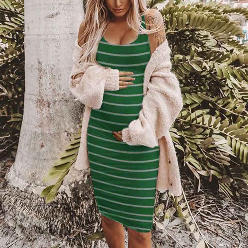 Topaz's Striped Maternity Vest Dress — Image 1 | TG Clothing Co. LLC