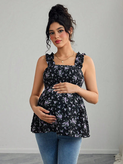 Sable's Printed Halter Maternity Top | Maternity Clothing, baby shower gift - view 7 | TG Clothing Co. LLC