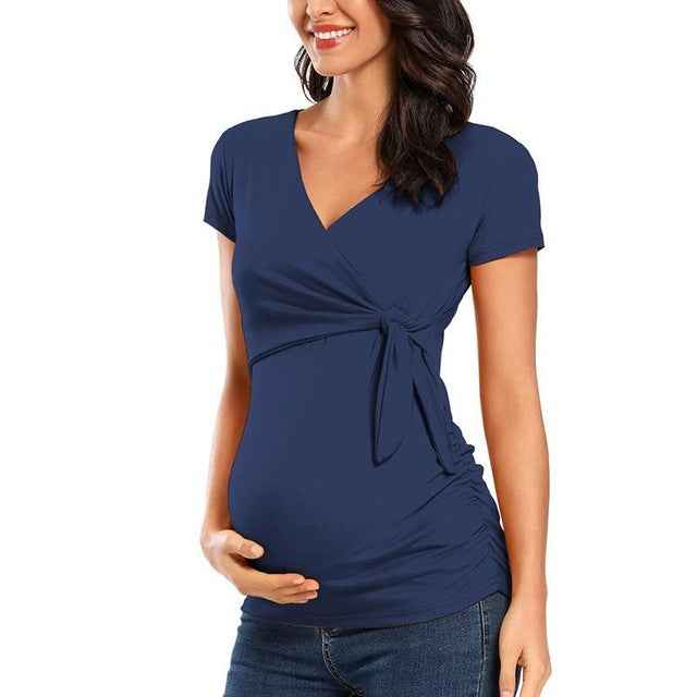 Gwen's Long Sleeve V-Neck Maternity Blouse — Image 8 | TG Clothing Co. LLC