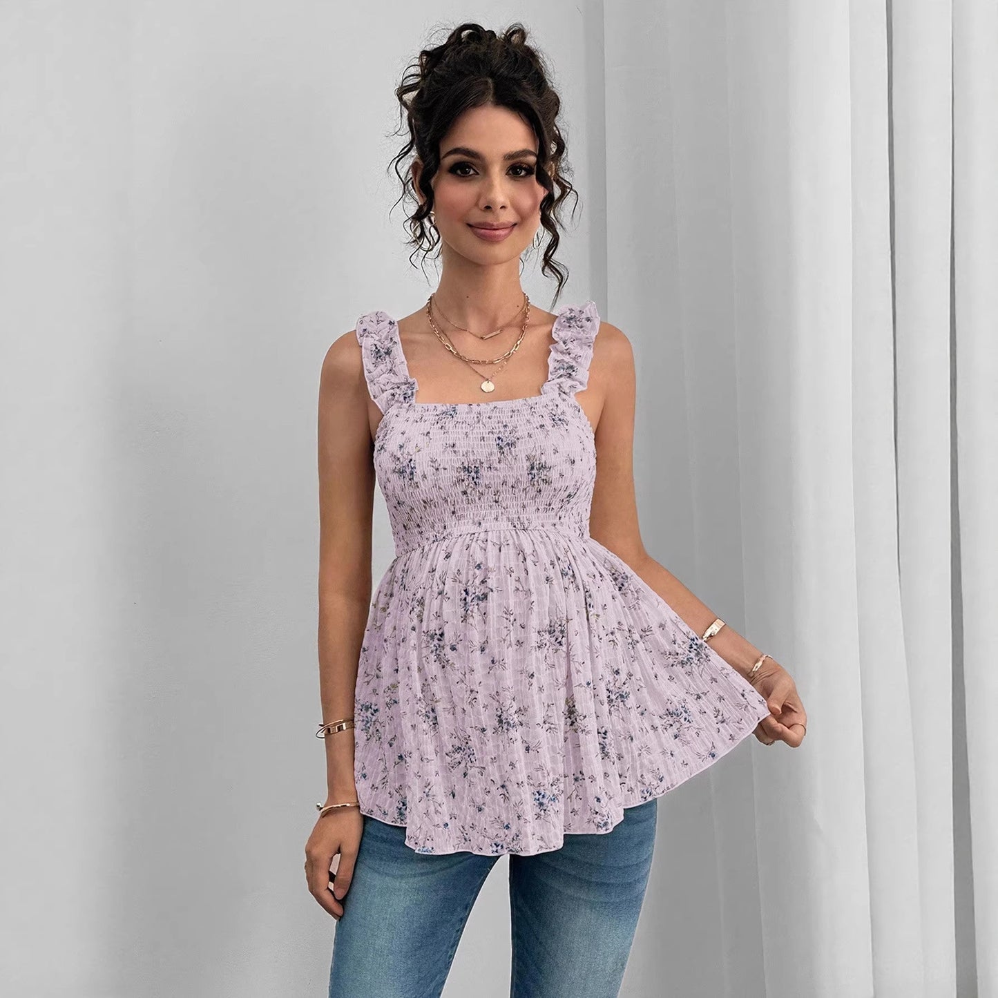 Sable's Printed Halter Maternity Top
