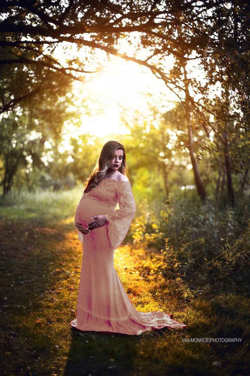 Genevieve's Off-Shoulder Lace Photoshoot Dress — Image 9 | TG Clothing Co. LLC