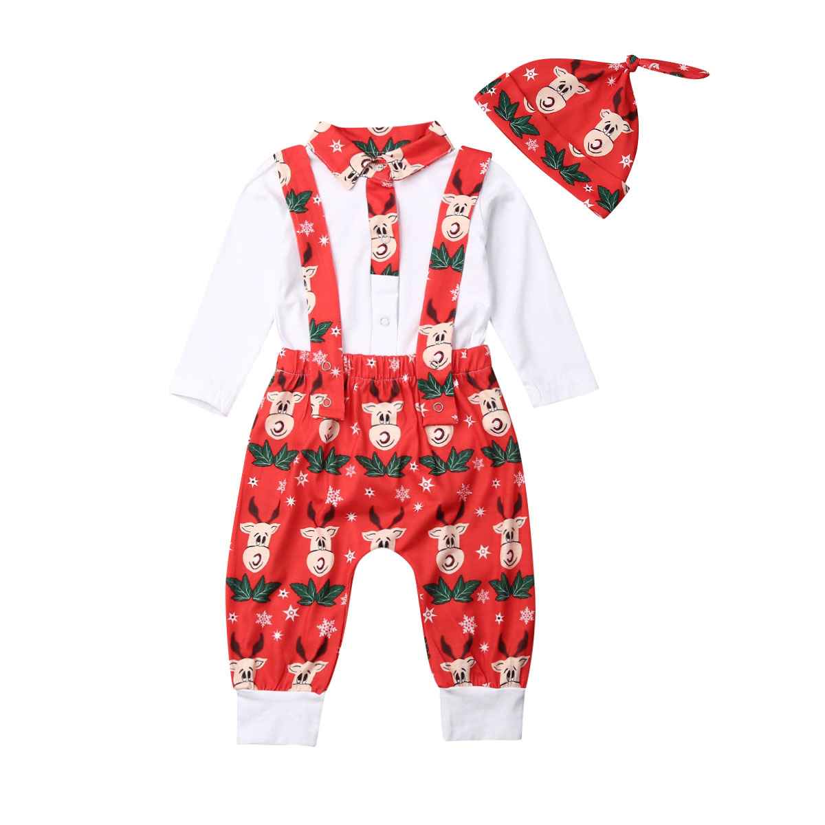 Diana's 3-Piece Newborn Baby Tops Romper Elk Pants Hat Set — Image 5 | TG Clothing Co. LLC