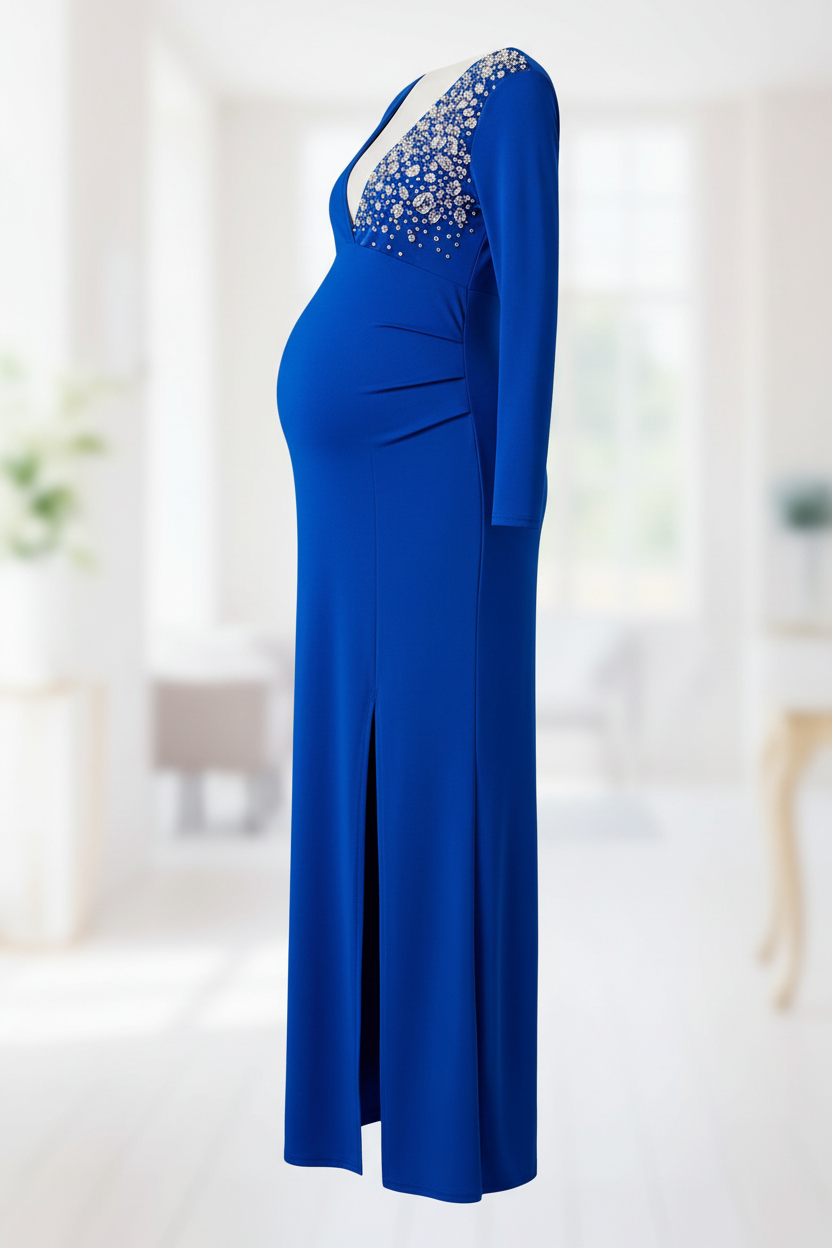 Estelle's Rhinestone V-Neck Photoshoot Dress — Image 4 | TG Clothing Co. LLC
