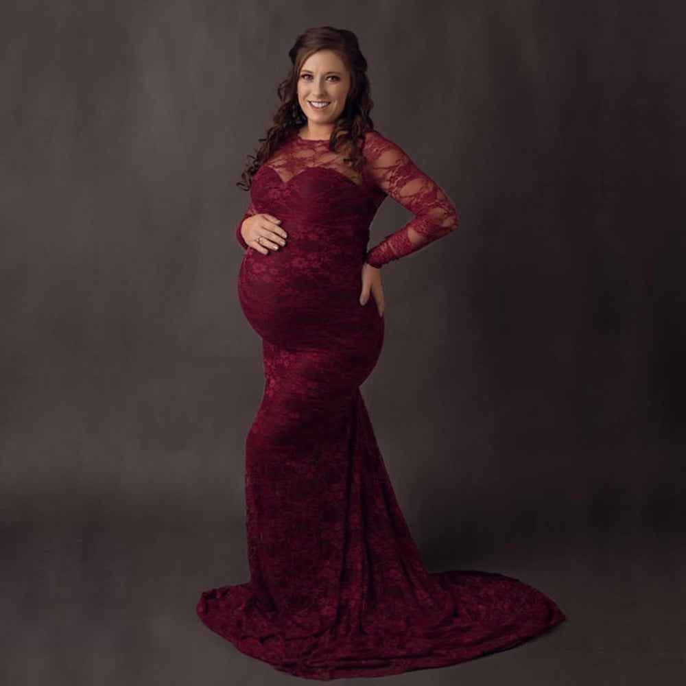 Seraphina's Lace Trailing Maternity Gown — Image 1 | TG Clothing Co. LLC