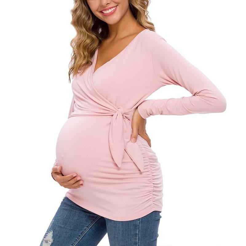 Gwen's Long Sleeve V-Neck Maternity Blouse — Image 11 | TG Clothing Co. LLC