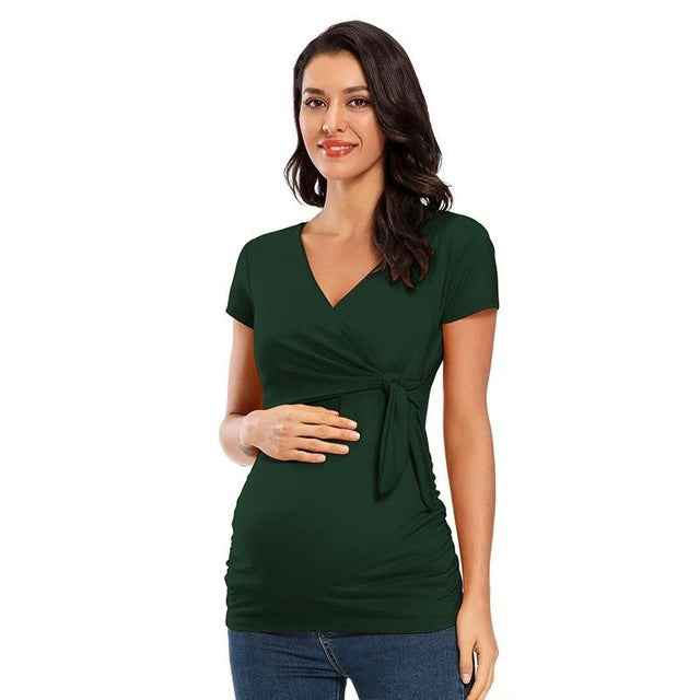 Gwen's Long Sleeve V-Neck Maternity Blouse — Image 3 | TG Clothing Co. LLC