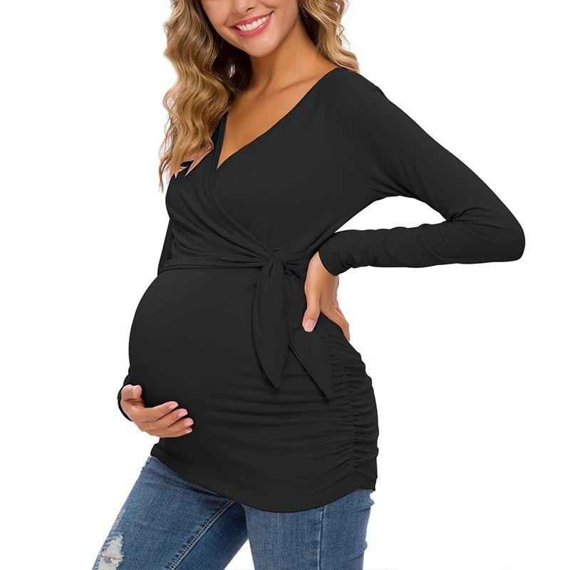 Gwen's Long Sleeve V-Neck Maternity Blouse — Image 5 | TG Clothing Co. LLC