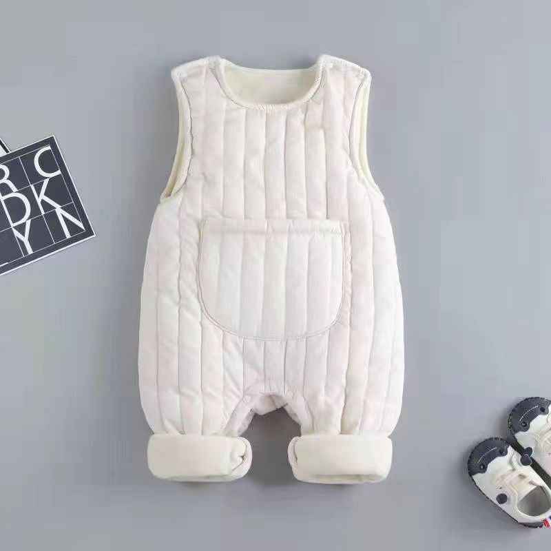 Clara's Autumn Winter Fleece-Lined Quilted Newborn Overalls — Image 3 | TG Clothing Co. LLC
