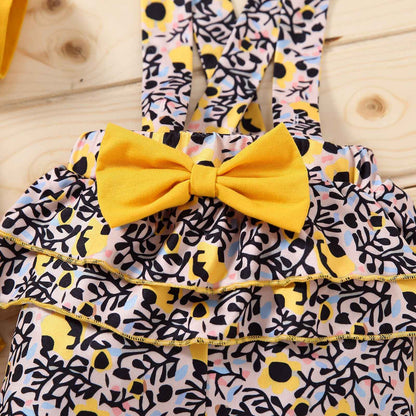 Calla's Floral Bow Set | Baby Clothing, baby girl fashion set - view 4 | TG Clothing Co. LLC