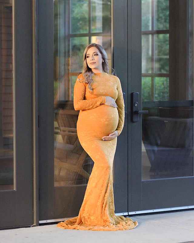 Seraphina's Lace Trailing Maternity Gown — Image 7 | TG Clothing Co. LLC