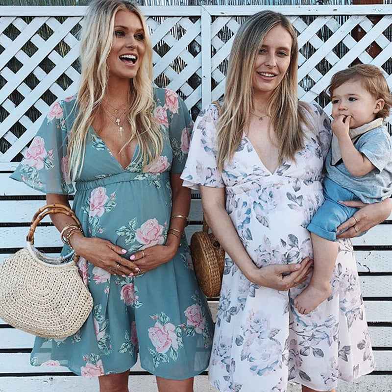 Tara's Bohemian Chiffon Maternity Dress — Image 1 | TG Clothing Co. LLC