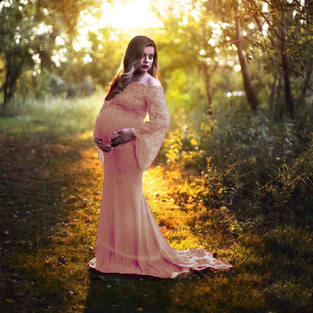 Genevieve's Off-Shoulder Lace Photoshoot Dress — Image 1 | TG Clothing Co. LLC
