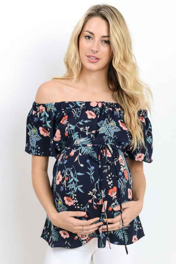 Thea's Printed Lace-Up Maternity Top — Image 5 | TG Clothing Co. LLC