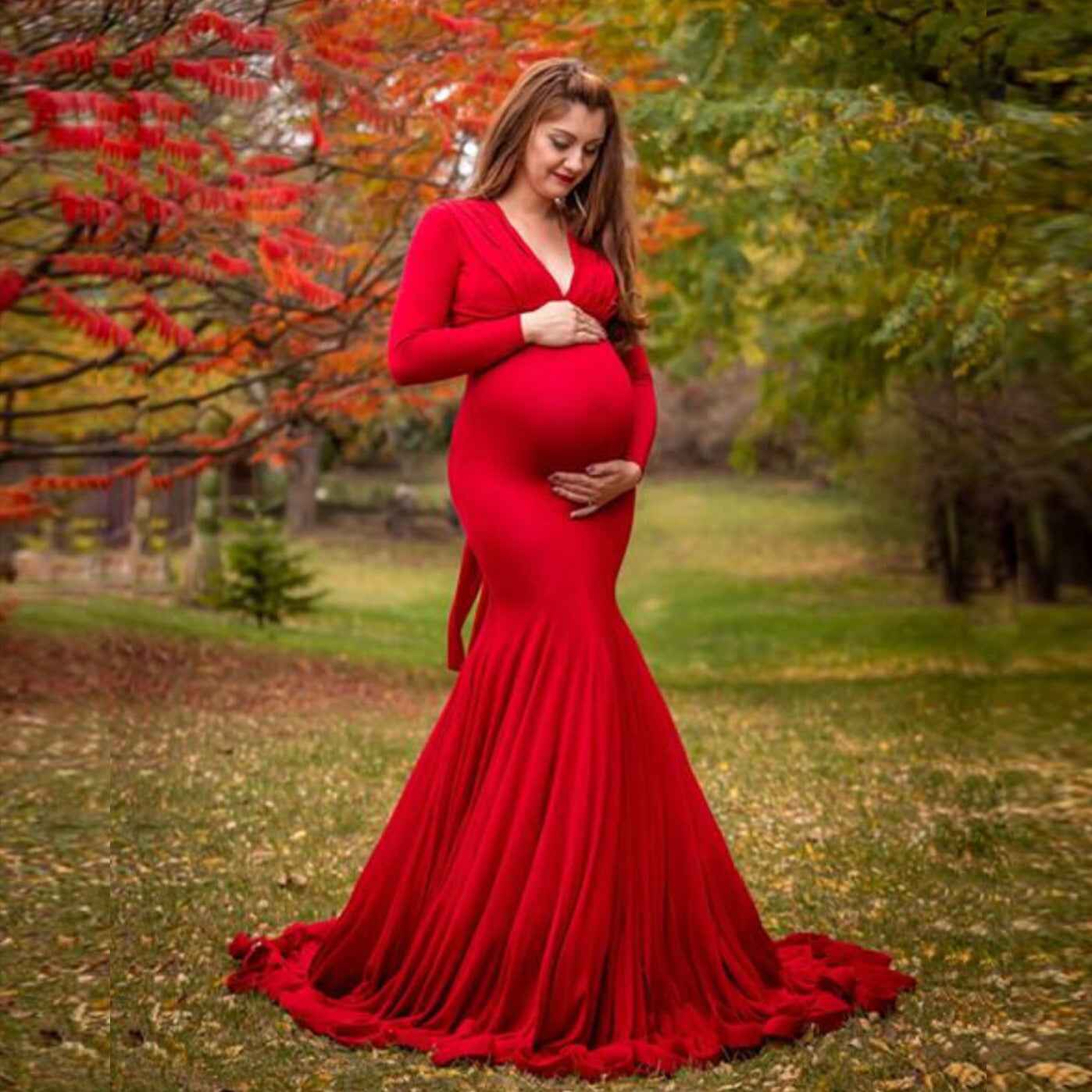 Isadora's V-Neck Mop Long Dress — Image 5 | TG Clothing Co. LLC