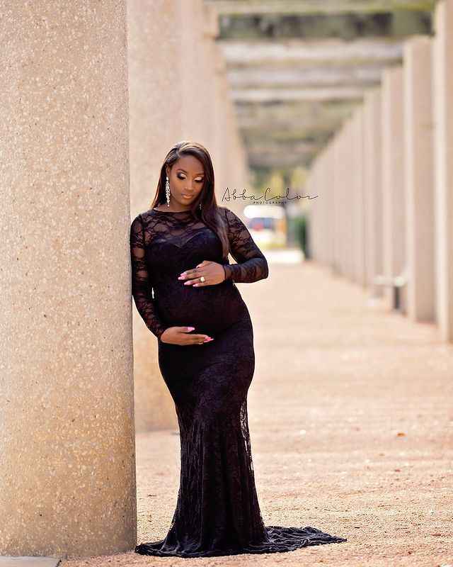 Seraphina's Lace Trailing Maternity Gown — Image 4 | TG Clothing Co. LLC
