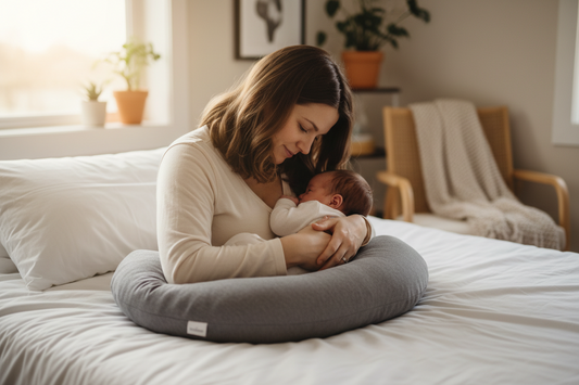 Ilaria's moon nursing pillow – breastfeeding, tummy time & baby comfort demonstration

